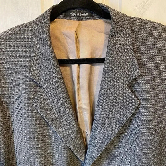 Conte di Milano Mens 44Tall 3Btn Wool Blazer Jacket SportCoat Houndstooth Gray - Picture 8 of 14